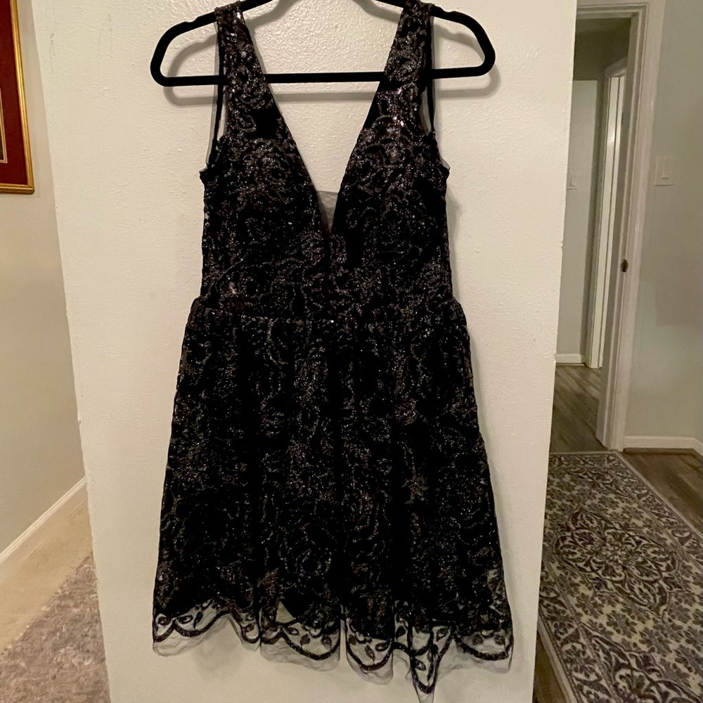 GB Black Party Cocktail Dress with sequins